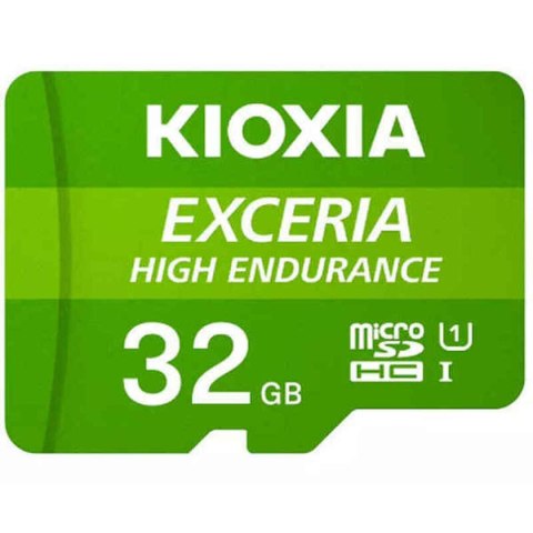 Micro SD Memory Card with Adaptor Kioxia Exceria High Endurance Class 10 UHS-I U3 Green - 128 GB