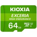 Micro SD Memory Card with Adaptor Kioxia Exceria High Endurance Class 10 UHS-I U3 Green - 128 GB