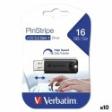 Pendrive Verbatim Pinstripe Black 16 GB (10 Units)