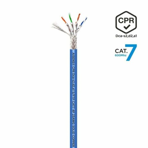 FTP Category 7 Rigid Network Cable Aisens AWG23 Blue 100 m