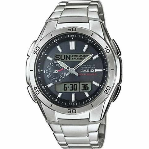 Men's Watch Casio WAVE CEPTOR Multibadn 6 Tough Solar Black Grey Silver (Ø 43,5 mm)