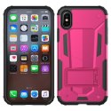 Zizo Hybrid Transformer Cover - Tough Cover for iPhone X with Kickstand (Hot Pink/Black)