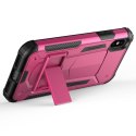 Zizo Hybrid Transformer Cover - Tough Cover for iPhone X with Kickstand (Hot Pink/Black)