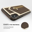 Zizo Nebula Wallet Case - Wallet Back and Zipper Pouch with Tempered Glass Screen Protector for iPhone X (Dark Brown/Brown)