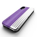 Zizo Retro Series - Wallet Back with Magnetic Closure and Built-In Kickstand for iPhone Xs /X (Purple/Silver)