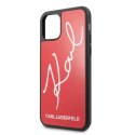 Karl Lagerfeld Double Layers Tempered Glass Signature Glitter Case for iPhone 11 Pro Max (Red)