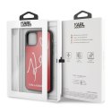 Karl Lagerfeld Double Layers Tempered Glass Signature Glitter Case for iPhone 11 Pro Max (Red)