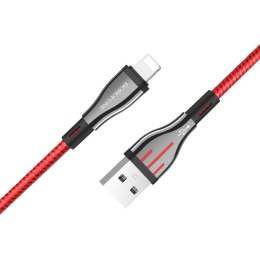 Borofone Highway - 1.2m USB to Lightning Connection Cable (Black / Red)
