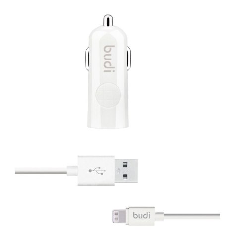 Budi - 1 USB car charger with LED indicator+lightning cable