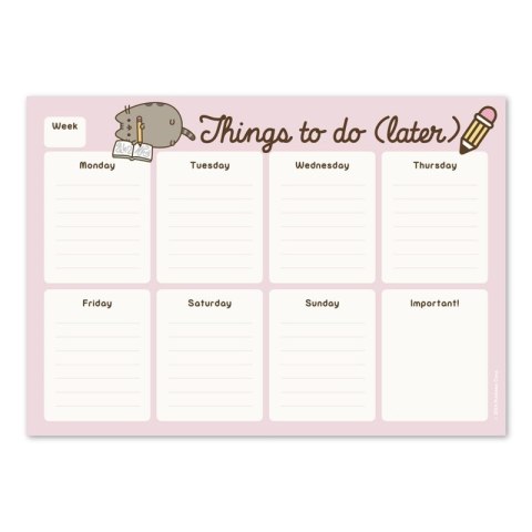 Pusheen - Weekly desk planner from the Rose collection of 54 sheets