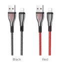 Borofone Highway - 1.2m USB to Lightning Connection Cable (Black / Gray)