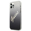 Guess Glitter Gradient Script - Case for iPhone 12 Pro Max (Black)