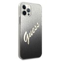 Guess Glitter Gradient Script - Case for iPhone 12 Pro Max (Black)