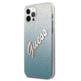 Guess Glitter Gradient Script - Case for iPhone 12 Pro Max (Blue)