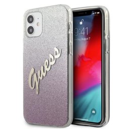 Guess Glitter Gradient Script - Case for iPhone 12 mini (Pink)