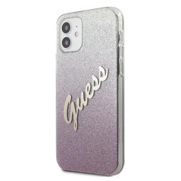 Guess Glitter Gradient Script - Case for iPhone 12 mini (Pink)