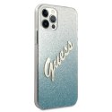 Guess Glitter Gradient Script - iPhone 12 / iPhone 12 Pro Case (Blue)