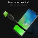 Cable Green Cell Ray USB-A - USB-C Green LED 200cm with support for Ultra Charge QC3.0 fast charging