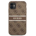 Guess 4G Printed Stripe - iPhone 11 Case (Brown)