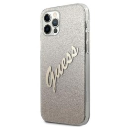 Guess Glitter Gradient Script - iPhone 12 / iPhone 12 Pro Case (Gold)