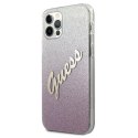 Guess Glitter Gradient Script - Case for iPhone 12 Pro Max (Pink)