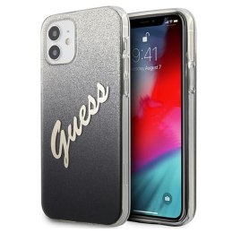 Guess Glitter Gradient Script - Case for iPhone 12 mini (Black)