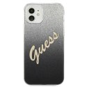 Guess Glitter Gradient Script - Case for iPhone 12 mini (Black)