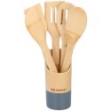 Alpina - Bamboo kitchen utensil set 5 pcs. with container (Graphite)