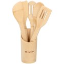 Alpina - Bamboo kitchen utensil set 5 pcs. with container