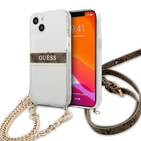 Guess 4G Gold Stripe Crossbody - Case for iPhone 13 mini