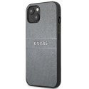 Guess Saffiano Metal Logo Stripes - Case for iPhone 13 mini (Grey)