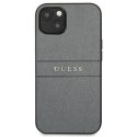 Guess Saffiano Metal Logo Stripes - Case for iPhone 13 mini (Grey)