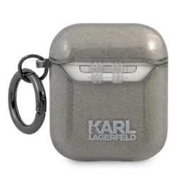 Karl Lagerfeld Choupette Head Glitter - Case for Airpods (black)