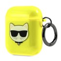 Karl Lagerfeld Choupette Head Glitter - Case for Airpods (fluo yellow)