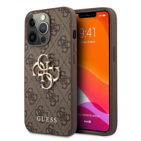 Guess 4G Big Metal Logo - Case for iPhone 13 Pro Max (Brown)