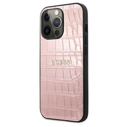 Guess Croco Stamp Lines - Case for iPhone 13 Pro (Pink)