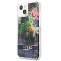 Guess Liquid Glitter Flower - Cover for iPhone 13 mini (Blue)