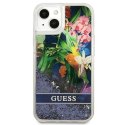 Guess Liquid Glitter Flower - Cover for iPhone 13 mini (Blue)