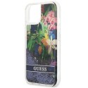 Guess Liquid Glitter Flower - Cover for iPhone 13 mini (Blue)