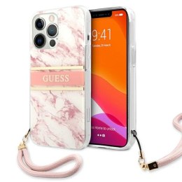 Guess Marble Strap - Case for iPhone 13 Pro Max (Pink)