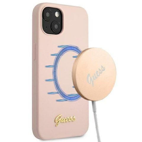 Guess Silicone Script - Case for iPhone 12 / iPhone 12 Pro (pink)