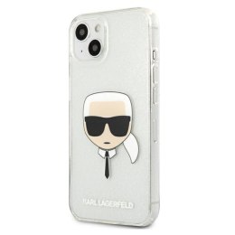 Karl Lagerfeld Karl's Head Glitter - Case for iPhone 13 mini (Silver)