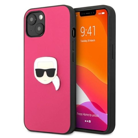 Karl Lagerfeld PU Leather Karl's Head Metal - Case for iPhone 13 mini (Pink)