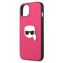 Karl Lagerfeld PU Leather Karl's Head Metal - Case for iPhone 13 mini (Pink)