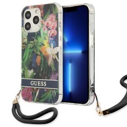 Guess Flower Cord - Cover for iPhone 13 Pro Max (Blue)