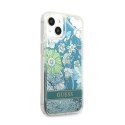 Guess Liquid Glitter Flower - Cover for iPhone 13 (Blue/Green)