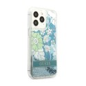 Guess Liquid Glitter Flower - Cover for iPhone 13 Pro (Blue/green)