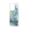 Guess Liquid Glitter Flower - Cover for iPhone 13 Pro (Blue/green)