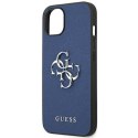 Guess Saffiano 4G Big Silver Logo - Case for iPhone 13 mini (Blue)