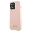 Guess Silicone Script - Case for iPhone 12 / iPhone 12 Pro (pink)